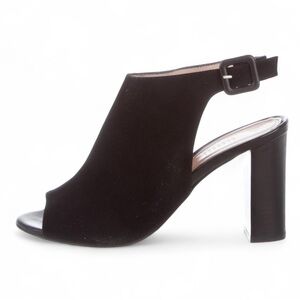 Black Suede Open Toe Slingback Bootie| Barneys of New York Luxury Heels